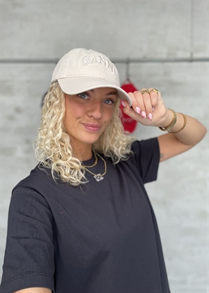 Washed cotton canvas Emb cap Egret A6901 Ganni 